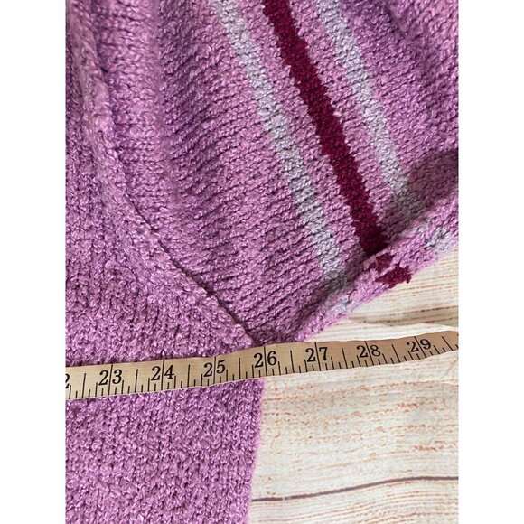 Urban Outfitters Women's Pink/Purple Notched V Neck Crop Sweater - Medium - Picture 9 of 13